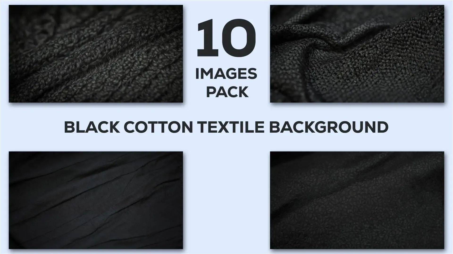 Detailed Black Cotton Fabric Texture Pack High-Quality Images image